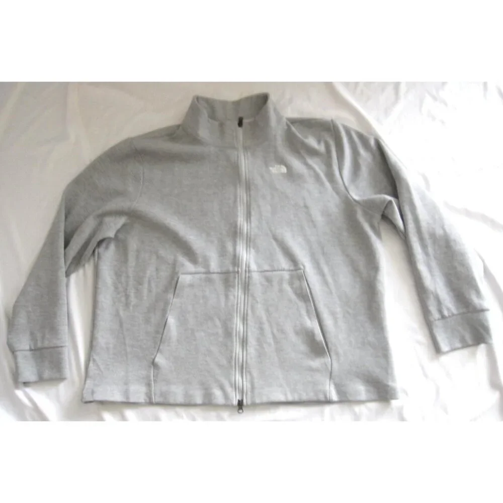 The North Face Men Full Zip Heather Gray Preppy Streetwear Jacket Sz XXL (MT914)